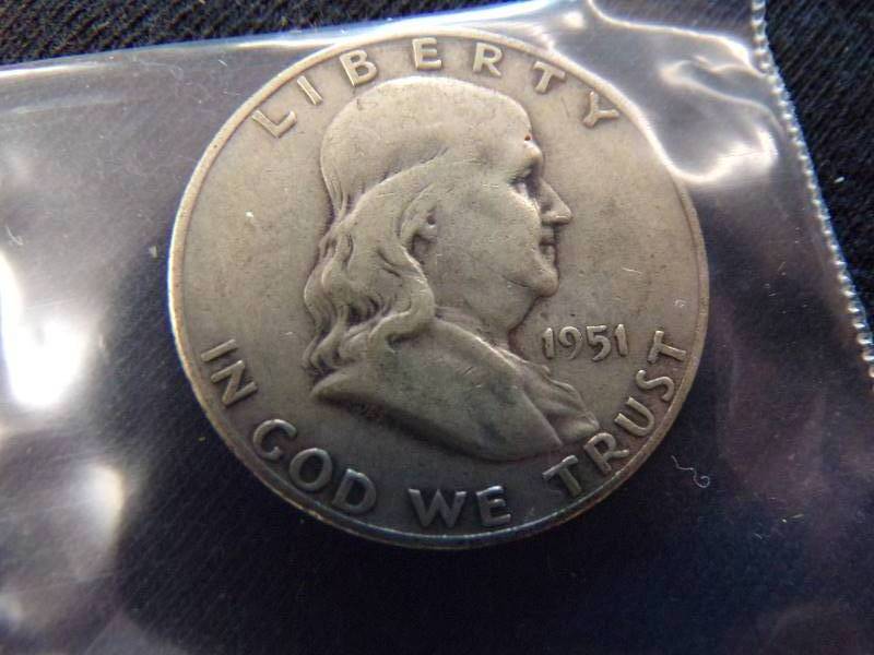 lot 3091 image: 1951 S Franklin Half Dollar