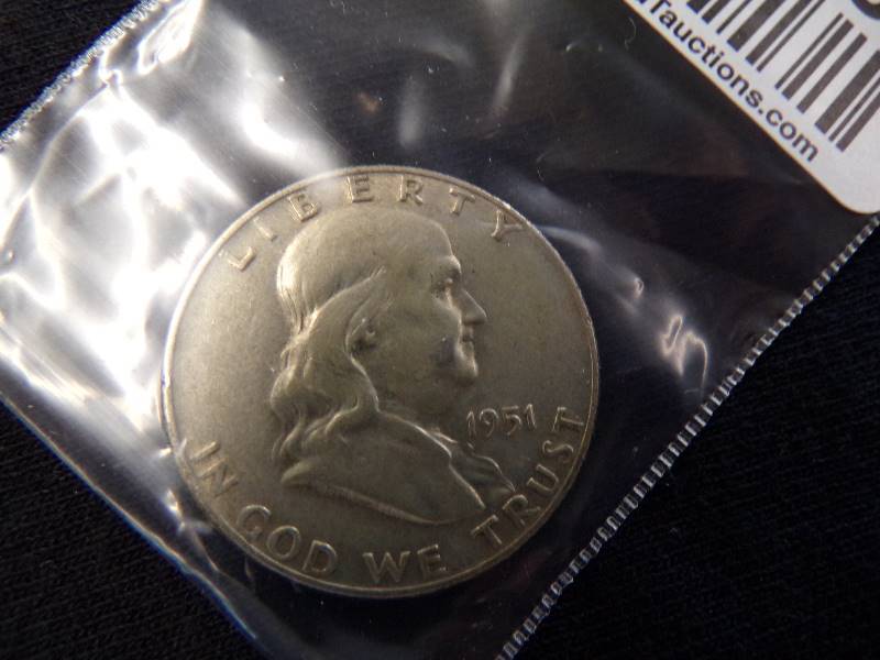 lot 3101 image: 1951 D  Franklin Half Dollar