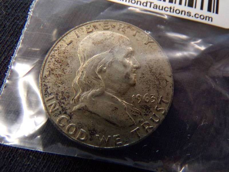 lot 3108 image: 1963 D Franklin Half Dollar