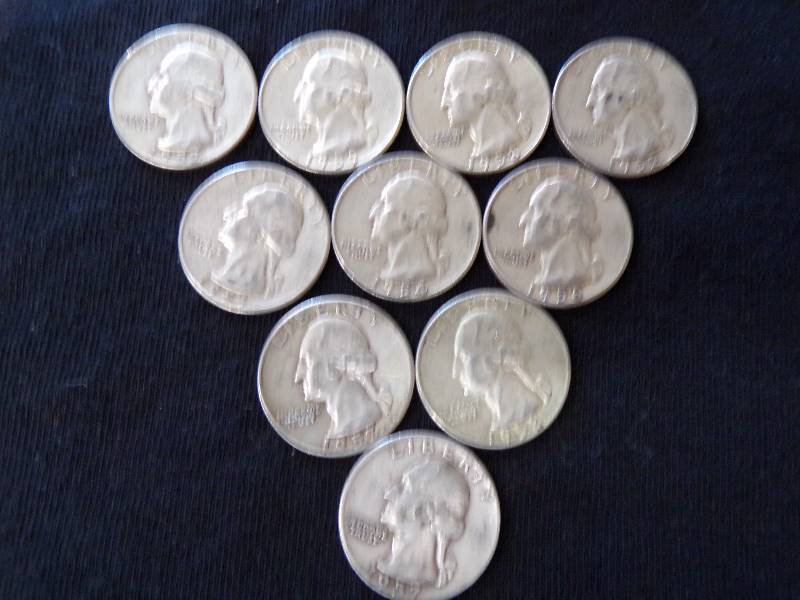 lot 3124 image: 10 - 1950s Quarters