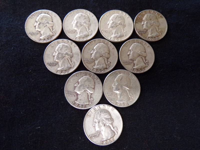 lot 3125 image: 10 - 1950s Quarters
