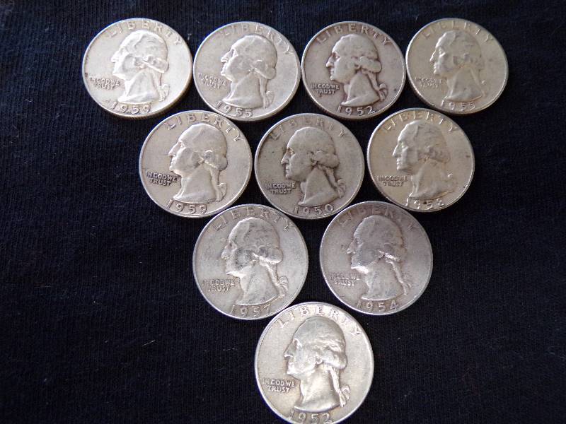 lot 3126 image: 10 - 1950s Quarters