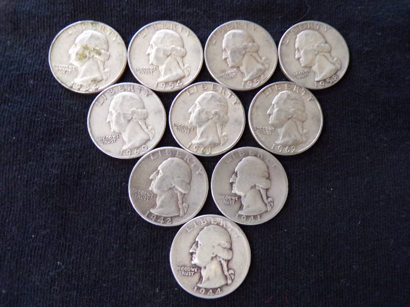 lot 3132 image: 10 - 40s, 50s, 60s Quarters