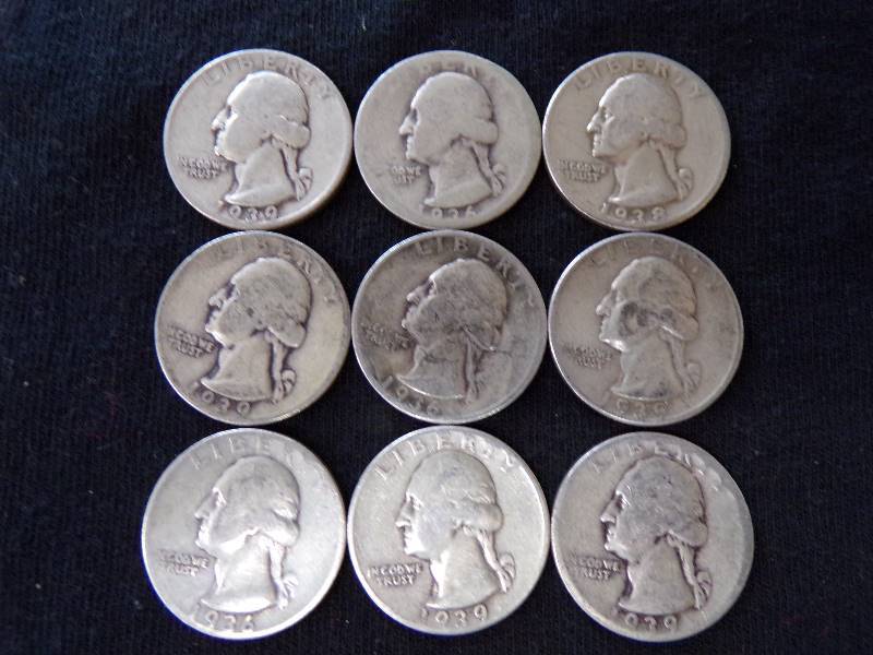 lot 3134 image: 9 - 1930s Quarters
