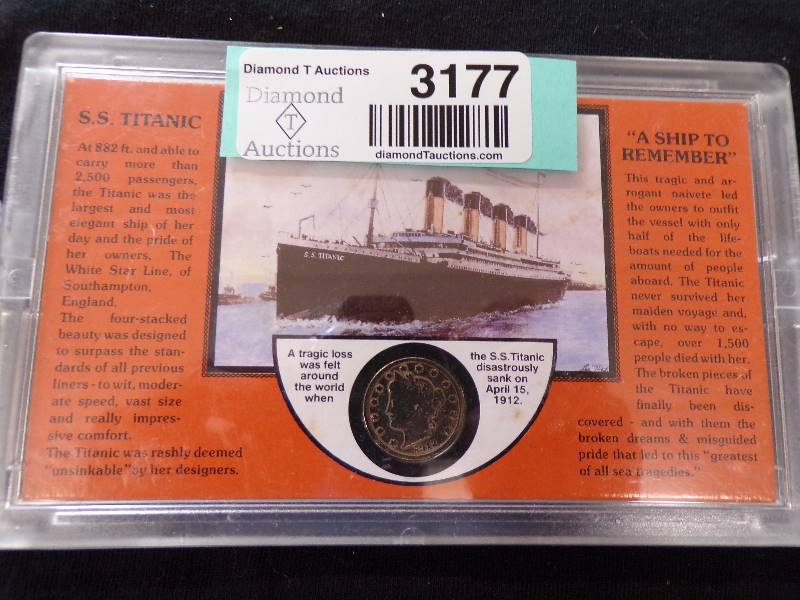lot 3177 image: 1912 V Nickel - SS Titanic