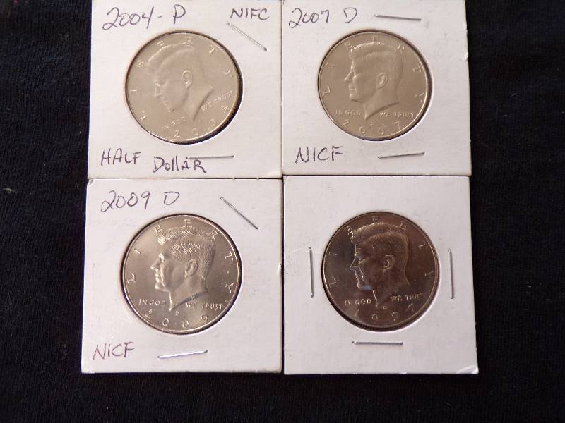 lot 3180 image: 4 - Kennedy Half Dollars 2004P, 2007D, 2009D, 1997D, NIFC