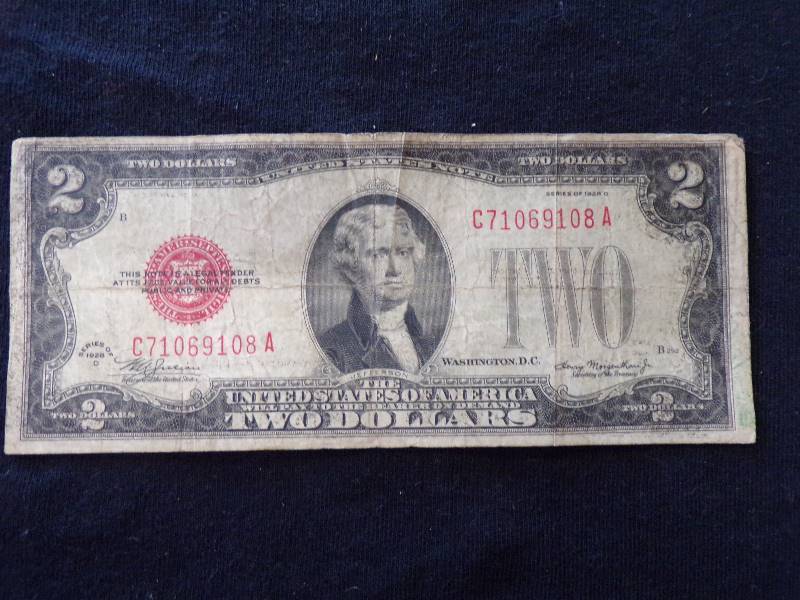 lot 3200 image: 1928D - $2.00 United States Note - Large Two wo In God We Trust