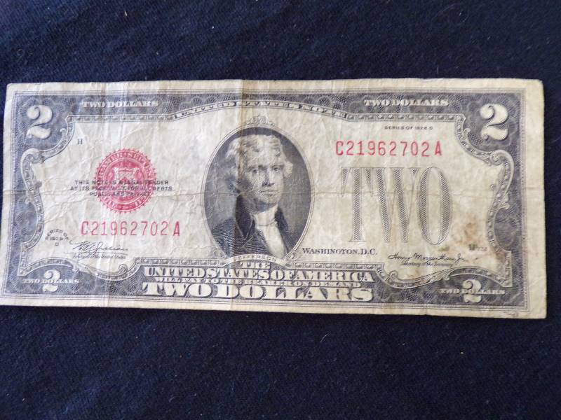 lot 3201 image: 1928D - $2.00 United States Note - Large Two wo In God We Trust