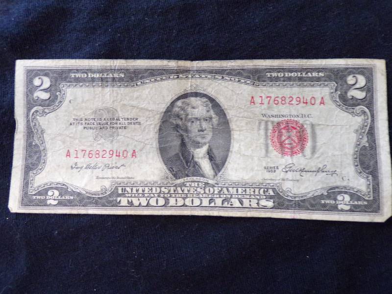 lot 3204 image: 1953 $2.00 United States Note wo In God We Trust