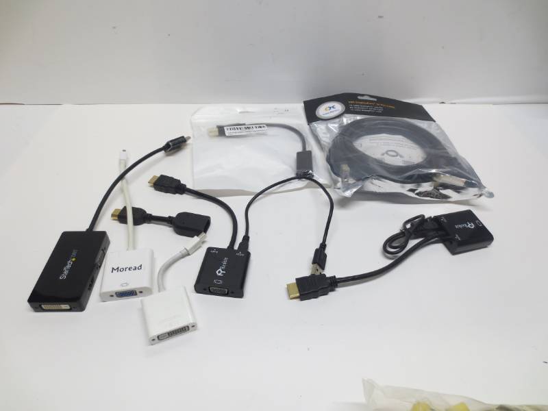 lot 1036 image: Lot of HDMIVGADVIDP cable adapters
