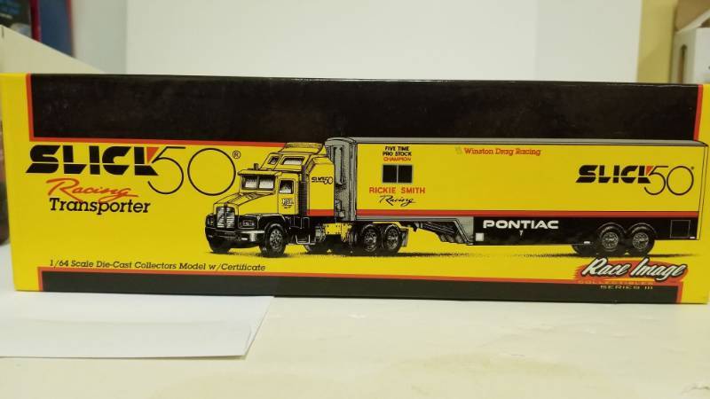 lot 1126 image: Nhra 1994 Rickie Smith Slick 50 Pontiac Pro Stock Dragster Transporter Hauler