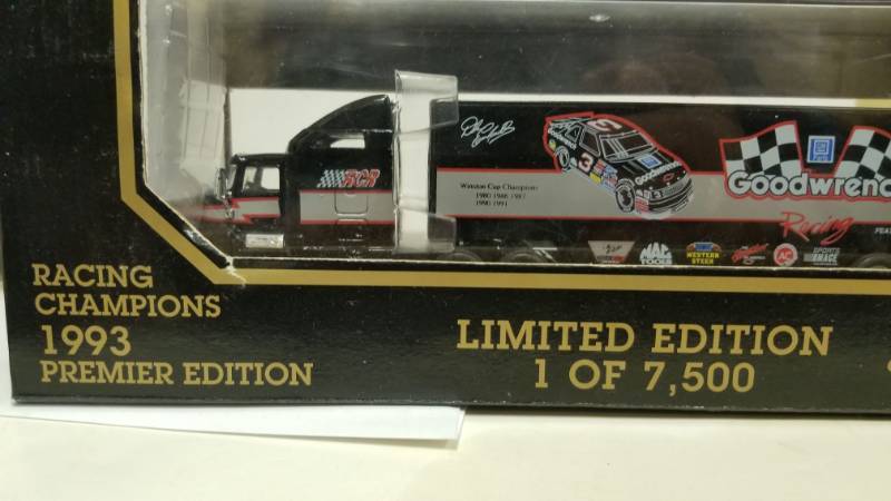 lot 1129 image: 1993 Racing Champions Premier Dale Earnhardt Sr. 3 164 Transporter 1 Of 7,500