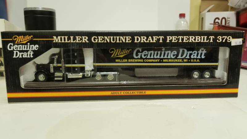 lot 1202 image: Peterbilt 379 With Van Trailer Miller Genuine Draft Beer 164