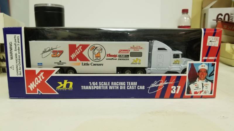 lot 1222 image: Nascar Kmart John Andretti 164 Scale Racing Team Transporter With Die Cast Cab