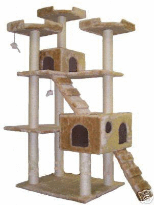 lot 3106 image: Go Pet Club Cat Tree, 50W x 26L x 72H, Beige