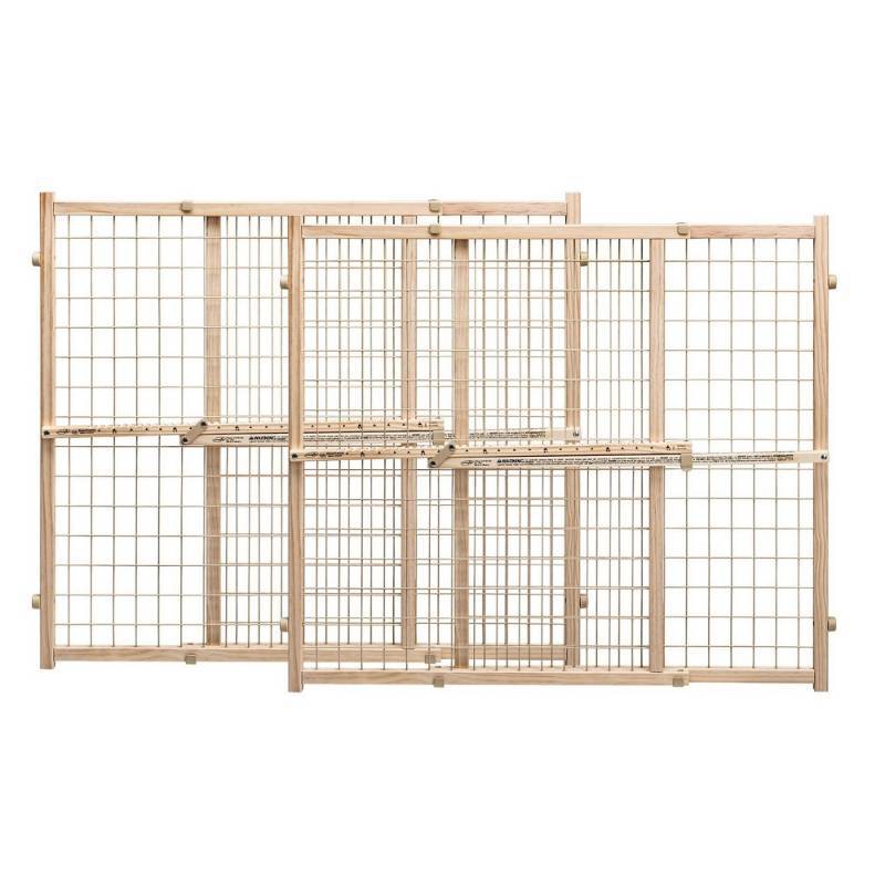 lot 3113 image: Evenflo Position and Lock Tall Pressure Mount Wood Gate (expands from 31- 50 inches)