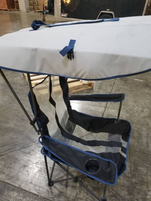 lot 3152 image: Kelsyus Premium Canopy Foldable Outdoor Lawn Chair with Cup Holder, Red (3 Pack)&nbsp