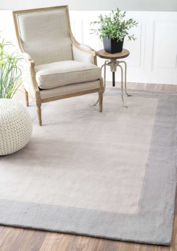 lot 3156 image: nuLOOM Paine Hand Tufted Wool Rug, 7 6  x 9 6 , Gray