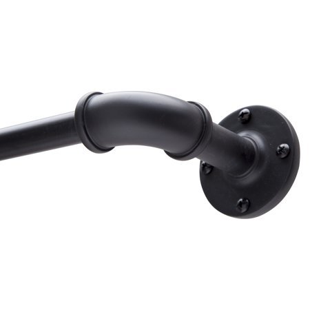 lot 3166 image: Sun Zero Bronn 34  Light Blocking Wrap Around Window Curtain Rod, 66-120 , Matte Black