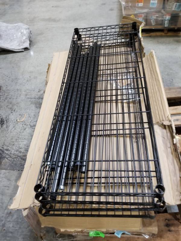 lot 3167 image: AmazonBasics 4-Shelf Shelving Storage Unit, Metal Organizer Wire Rack, Black #1 Best Seller�in�Tool Utility Shelves