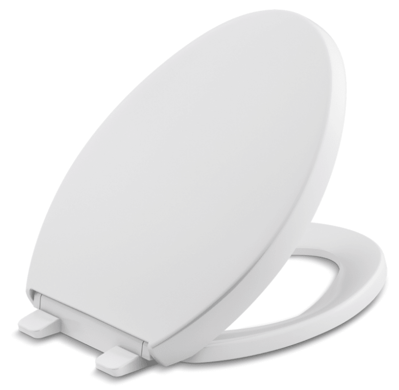 lot 3185 image: Kohler K-4008-0 White Reveal Reveal Elongated Closed-Front Toilet Seat