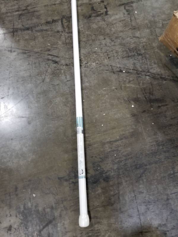 lot 3187 image: Zenna Home Neverrust Aluminum Tension Shower Rod 48 To 76-inch White