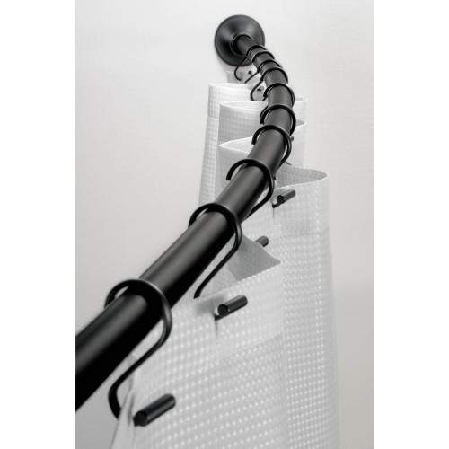 lot 3224 image: InterDesign Curved Shower Curtain Rod, 41 -72 , Matte Black