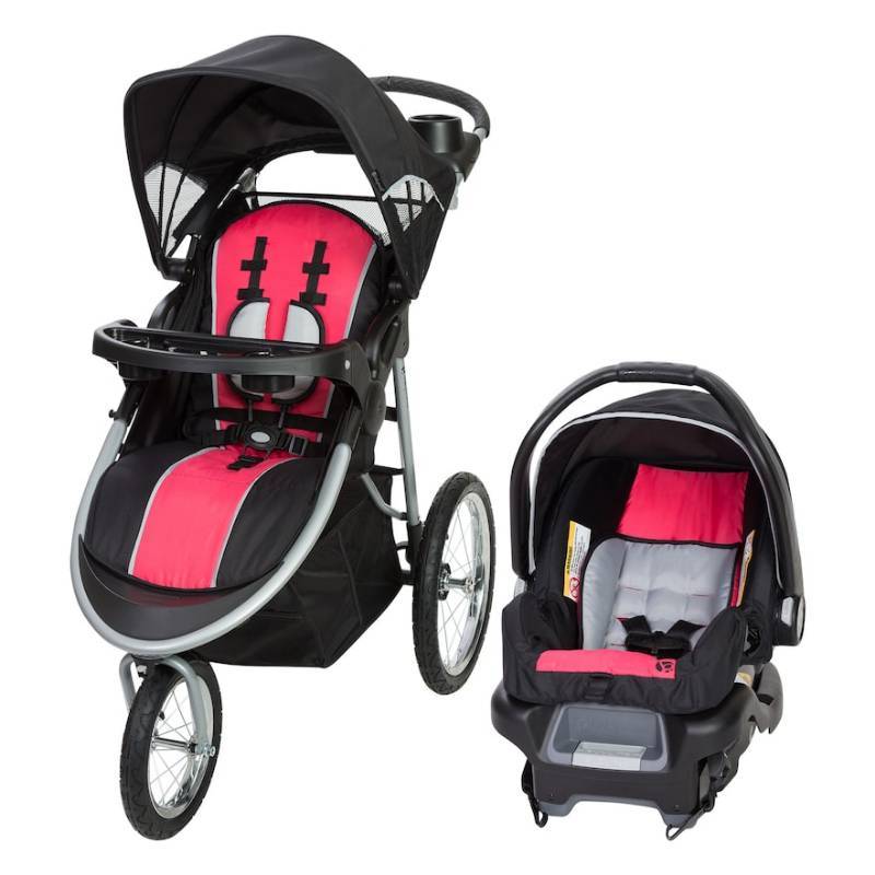 lot 3227 image: Baby Trend Pathway 35 Jogger Travel System-Optic Pink
