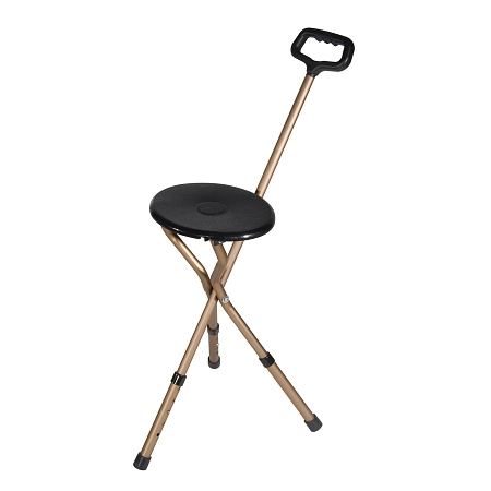 lot 3230 image: Bronze Adjustable Height Folding Lightweight Cane Seat