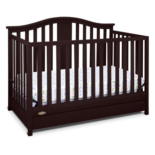 lot 3233 image: Graco Solano 4-in-1 Convertible Crib with Drawer, Espresso