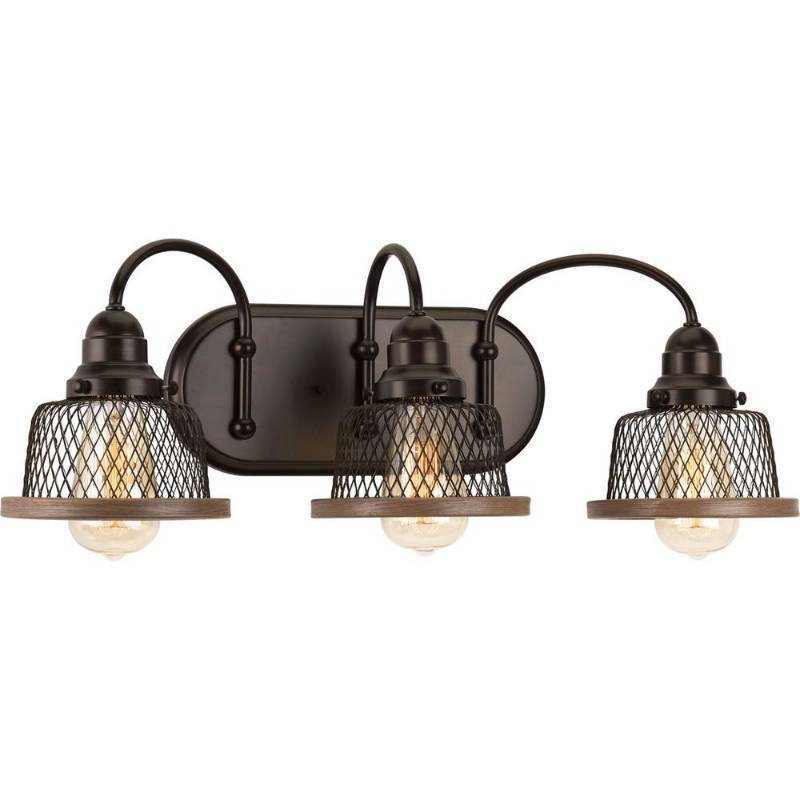 lot 325 image: Progress Lighting 3 Light Antique Bronze Vanity Fixture