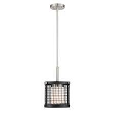 lot 326 image: Nuvo Lighting Mini Pendant Black with Brushed Nickel