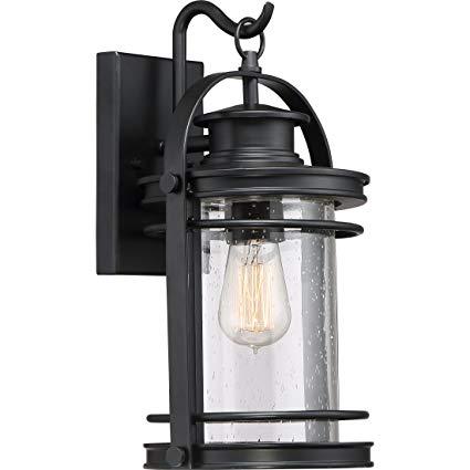 lot 327 image: Quoizel Booker Outdoor Wall Sconce Mystic Black