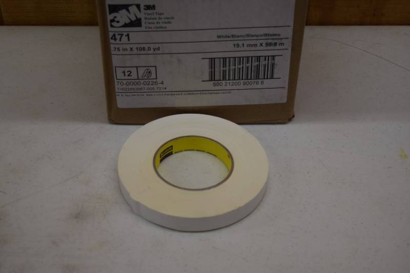 lot 127 image: 12 Rolls 3M White Vinyl Tape
