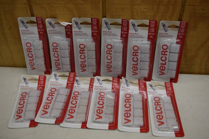 lot 194 image: 12 Packages of 12 Squares Sticky Back Velcro