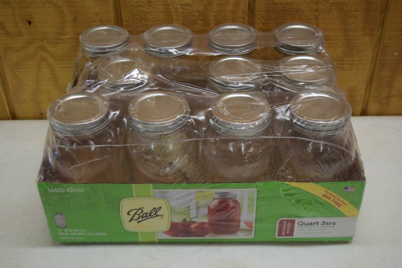 lot 223 image: 11 Ball Mason Quart Jars with Lids