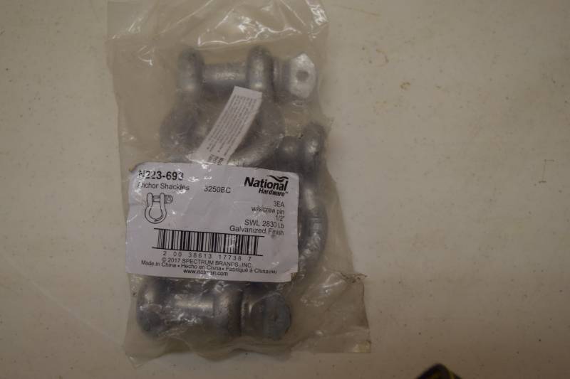 lot 347 image: 3 National Hardware Anchor Shackles