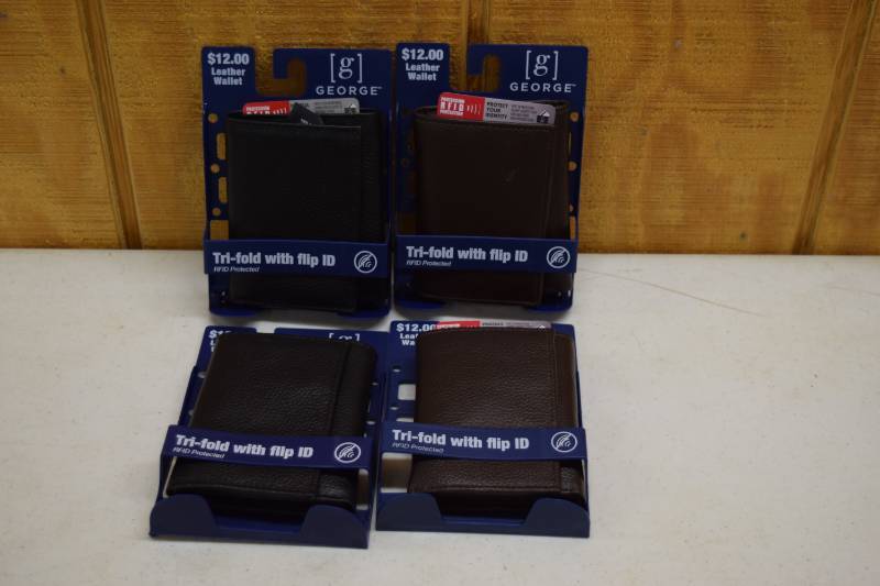 lot 379 image: 4 George Trifold Leather Wallets