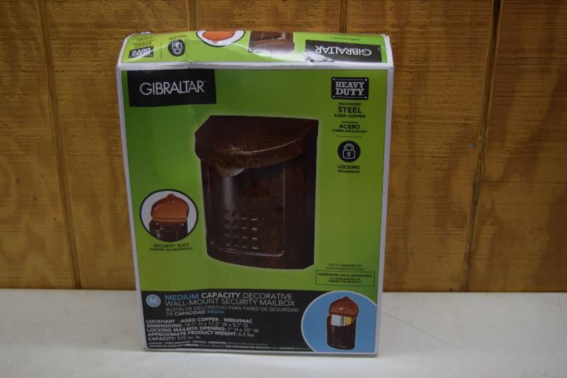 lot 388 image: Gibraltar Medium Capacity Decorative Wall Mount Security Mailbox
