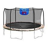 lot 8359 image: Skywalker Trampolines Jump N Dunk Trampoline with Safety Enclosure and Basketball Hoop, Camo, 15-Feet box 1 of 2 only No Box 2