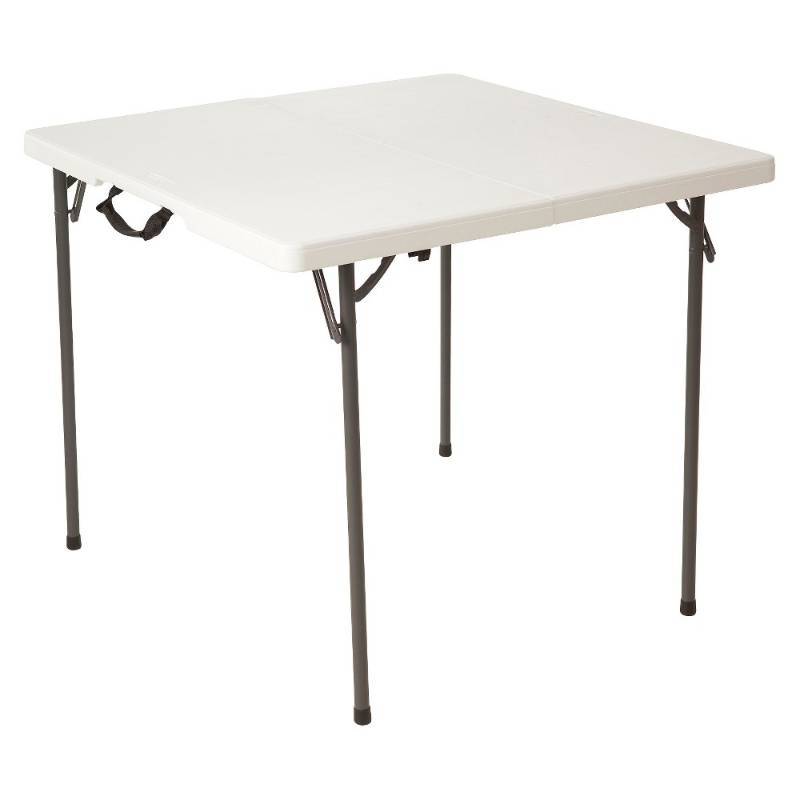 lot 8368 image: Folding Table Lifetime Square Folding Table - White Granite