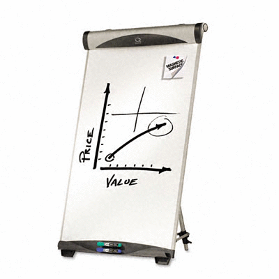 lot 8447 image: Euro Magnetic Dry Erase Easel, 27 x 39, White
