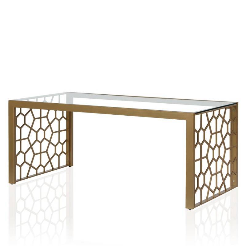 lot 8461 image: CosmoLiving Juliette Glass Top Coffee Table