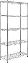 lot 8462 image: Amazonbasics 5-shelf Shelving Unit Chrome