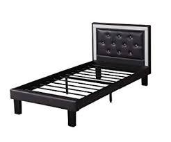 lot 8491 image: Bobkona Heartland PU Upholstered Twin Size Bed in Espresso.