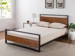 lot 8525 image: Zinus Ironline Metal And Wood Platform Bed