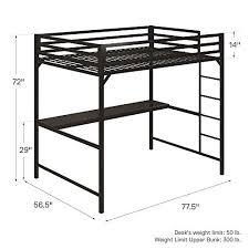 lot 8526 image: DHP 4308029 Miles Full Metal Loft Bed with Desk