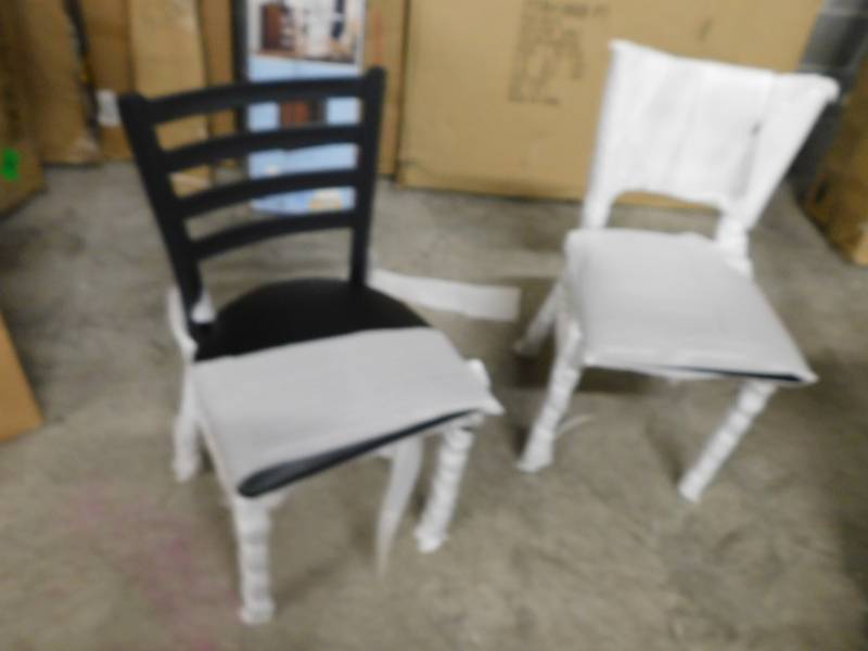 lot 8483 image: 2 Metal Padded Seat Chairs