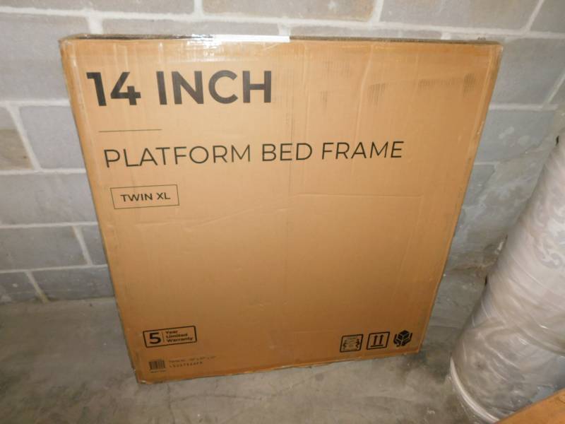 lot 8518 image: Twin XL 14 Platform Bed Frame