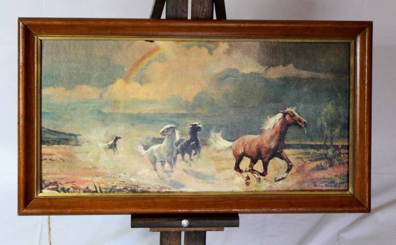 lot 22 image: Horses Running Framed Print